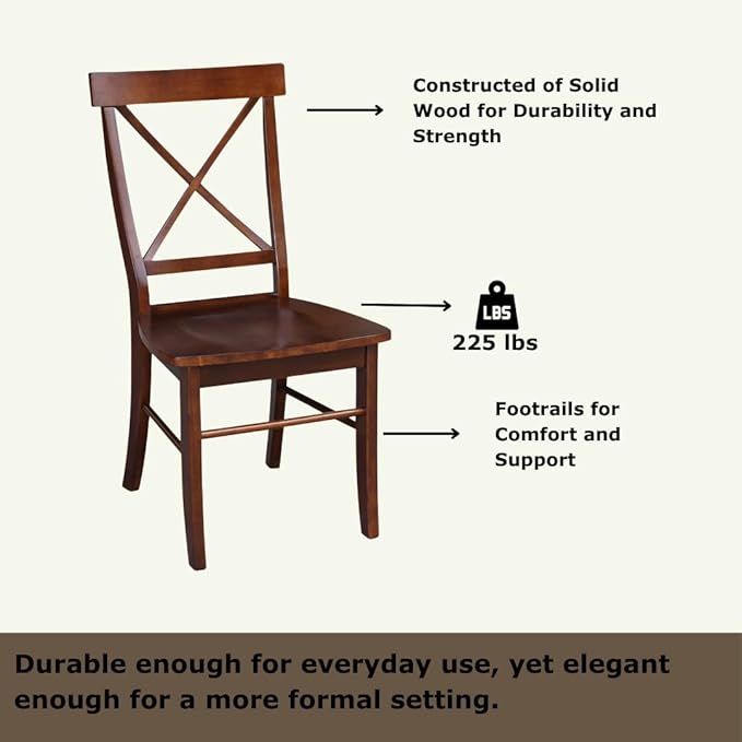 International Concepts X-Back Chair, Espresso