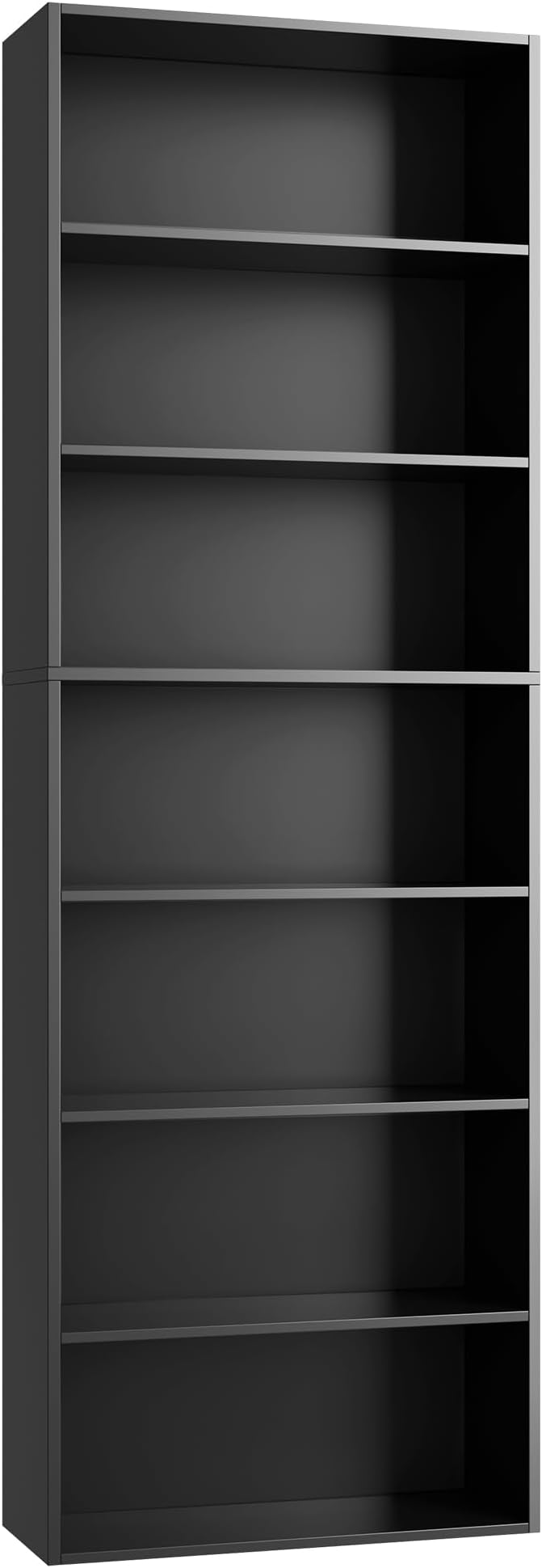 82" Tall Bookshelf, 7-Tier Open Shelves Bookcase, Freestanding Display Storage Shelves, Tall Bookcase Home Decor Furniture for Home Office, Living Room, Bedroom, Black
