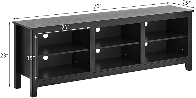 Panana TV Stand, Moden 6 Cubby TV Stand for 75 inch TV, Farmhouse Television Stands Entertainment Center Media Stand with Storage TV Table Stand for Living Room