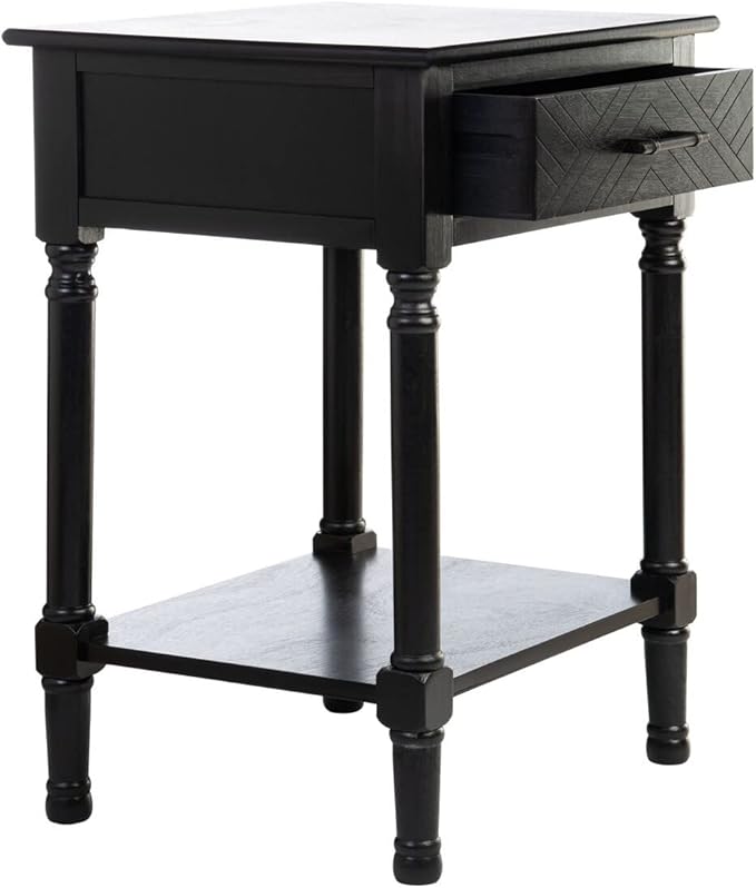 SAFAVIEH Home Collection Peyton Black 1-Drawer Lower Shelf Accent Table ACC5704B