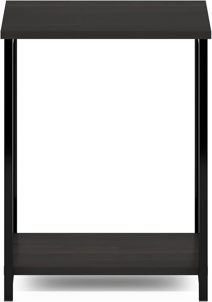 Furinno Simplistic Metal Frame End Table, 1-Pack, Espresso