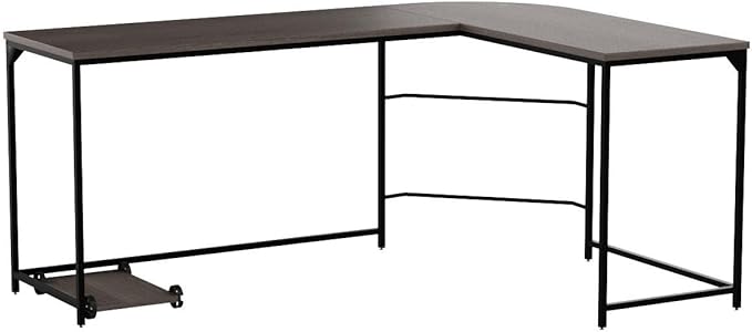 Teraves Reversible L Shaped Desk, 66.1" Gaming Desk, Corner Desks for Home Office, Space Saver Workstation Table, Modern Wooden Desk, BOAK