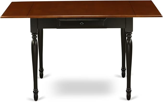 East West Furniture MZNO3-BCH-W 3 Piece Dining Table Set for Small Spaces Contains a Rectangle Dining Room Table with Dropleaf and 2 Wooden Seat Chairs, 36x54 Inch, Black & Cherry