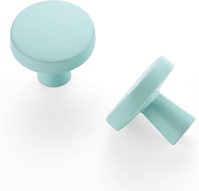 Ravinte 25 Pack Drawer Pulls 1-1/4 Inch Kitchen Cabinet Knobs Solid Round Dresser Drawer Knobs Green Dresser Knobs Drawer Knobs Simple Cabinet Hardware for Cupboard Drawer Pulls