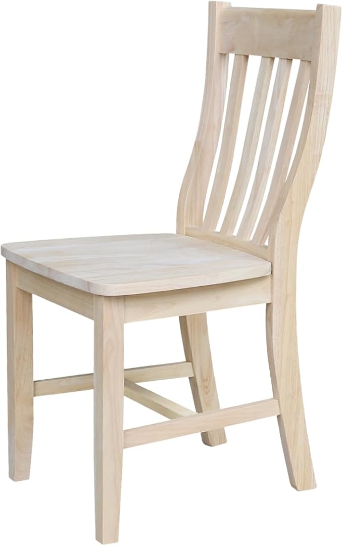 Set of Two Cafe Dining Chairs, Unfinished