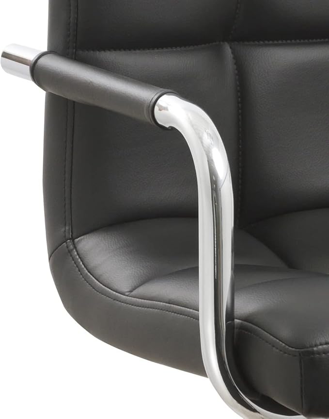 AC Pacific Contemporary Hydraulic Adjustable Swivel Kitchen Bar Stool Chair with Cushion and Armrest, 24"-33", Black ACBS15-BLACK Midnight Square