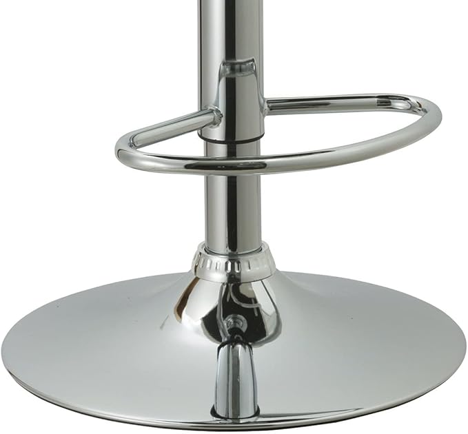 AC Pacific Contemporary Adjustable Swivel Kitchen Bar Stool Chair with Cushion and Armrest, 24"-33", White ACBS15 Daisy White Square