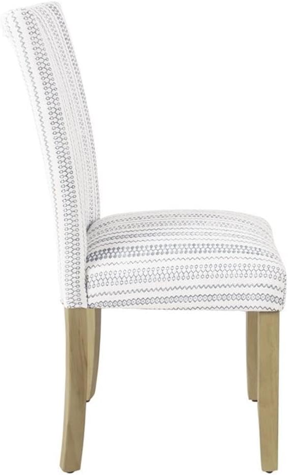 HomePop Classic Parsons Dining Chair -Blue Farmhouse Stripe (Set of 2)