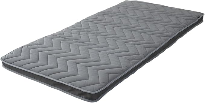 EMOOR Japanese Wool-Blend Padded Futon Mattress GOMA Twin Dark Gray, Gusset Foldable Sotrable Elastic Bands Floor Sleeping Guest Bed Tatami Mat