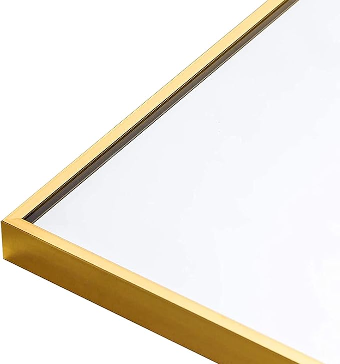 Koonmi Gold Mirrors for Wall, 30x60 Inch Bathroom Mirror, Rectangular Wall Mirror for Living Room Bedroom Bathroom, Hangs Horizontally or Vertically