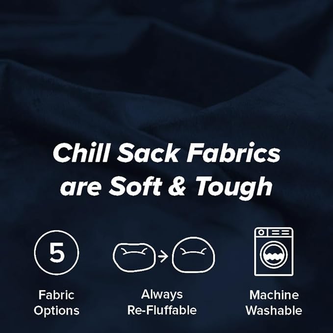 Chill Sack Bean Bag Chair - 5' Giant Memory Foam Lounge Chair with Soft Microfiber Cover – Cozy Furniture for Living Room, Dorm, & Kids' Rooms – Comfortable 5 Ft, Microsuede Lounge Sofa, Navy
