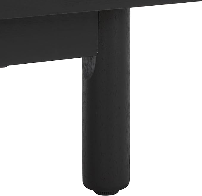 SAFAVIEH Aino TV Stand for up to 60" Flatscreen – Black, 2 Sliding Doors with Interior Storage, 1 Open Shelf, Entertainment Media Console (MED9619B)