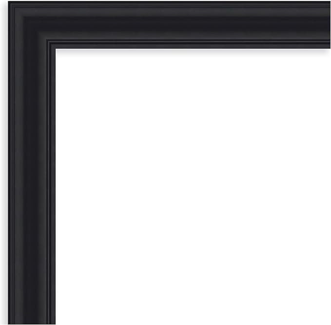 Amanti Art Black Bathroom Mirror for Over Sink, 34x44 Dalat Black Rectangle Vanity Mirror, X-Large Traditional Frame, Hangs Horizonally and Vertically, Bathroom Wall Decor, Beveled Edge