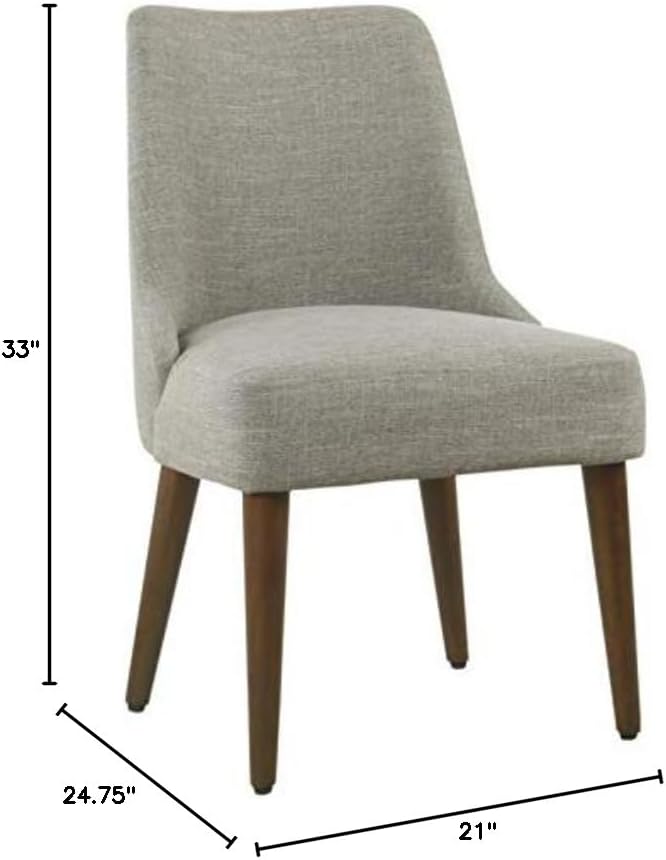 Homepop Home Decor | Upholstered Gayle Slide Dining Chair | Dining Chair Single | Decorative Home Furniture, Woven Gray