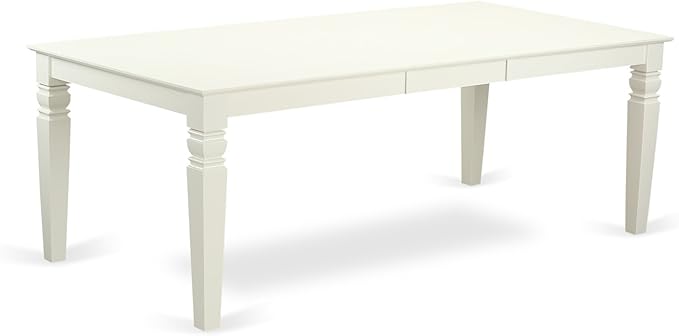 East West Furniture LGEN5-LWH-78 5 Piece Dinette Set Includes a Rectangle Dining Room Table with Butterfly Leaf and 4 Pink Flamingo Faux Leather Parsons Chairs, 42x84 Inch, Linen White