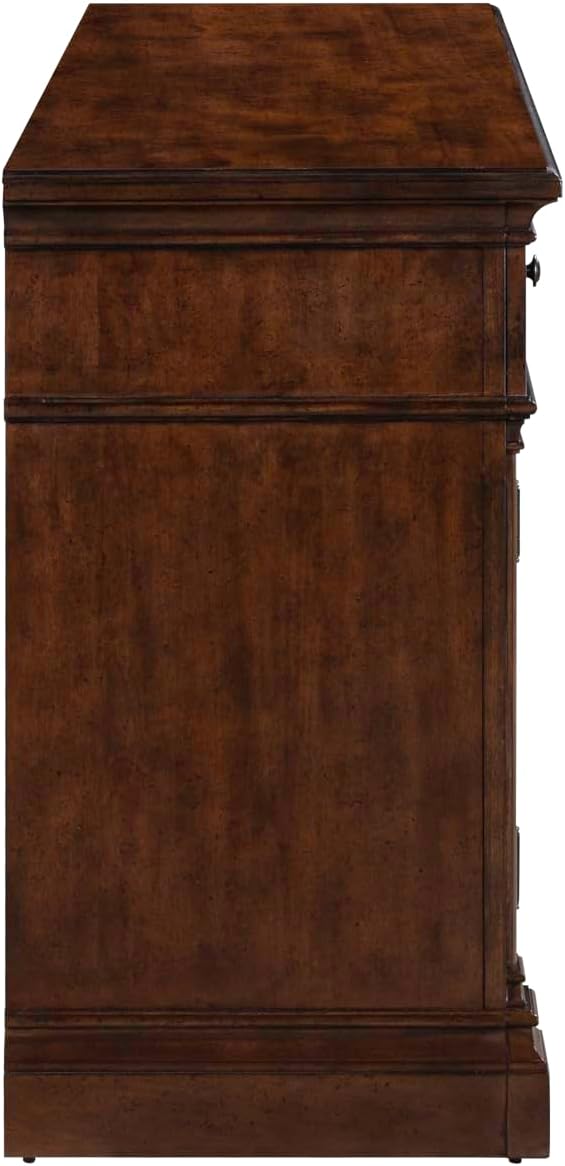 Liberty Furniture Arden Road TV Console, 74 Inch, Satin Cherry, 3 Drawers, 4 Doors