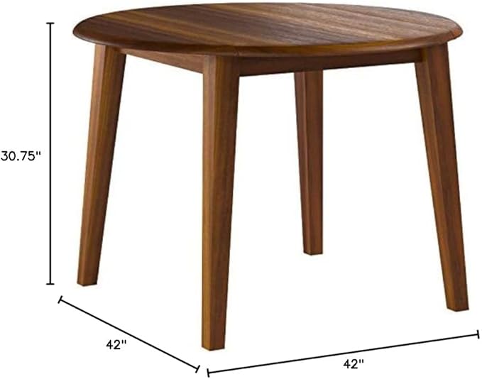 Signature Design by Ashley Berringer Dining Room Round Drop Leaf Table, Rustic Brown