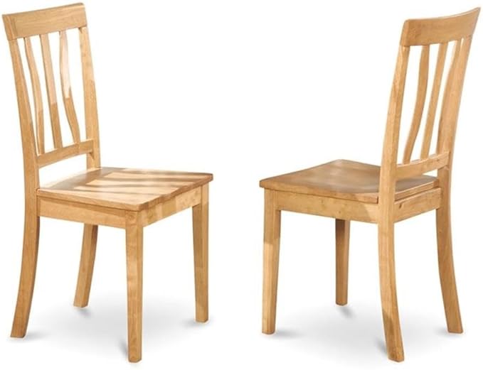 East West Furniture VAAN5-OAK-W 5 Piece Dining Set Includes an Oval Dining Table with Butterfly Leaf and 4 Kitchen Chairs, 40x76 Inch, Oak