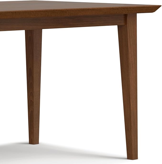 SIMPLIHOME Colby Dining Table, Solid Wood Walnut Veneer in Walnut, 60 x 36 inches, Contemporary-Style Rectangular Kitchen Table for up to 6 People