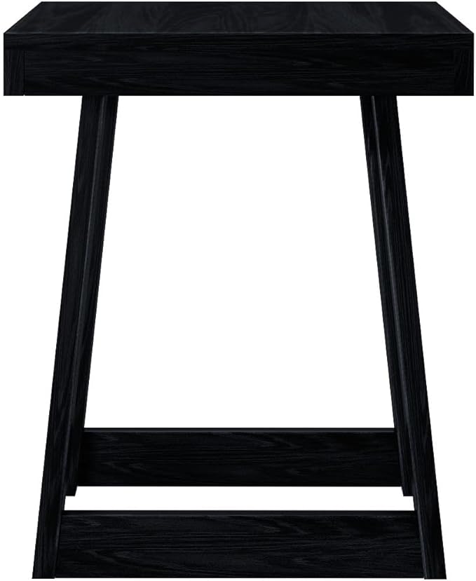 Plank+Beam Classic Square Side Table, Slim Side Table for Living Room, Narrow Nightstand for Small Spaces, Wood End Table for Bedroom, Black Wirebrush