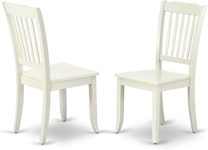 East West Furniture NODA5-LWH-W 5 Piece Modern Dining Table Set Includes a Rectangle Wooden Table with Butterfly Leaf and 4 Dining Chairs, 32x54 Inch, Linen White