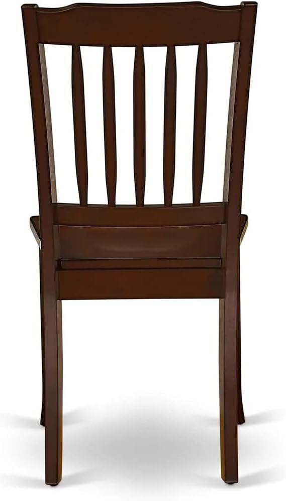 East West Furniture MZDA5-MAH-W 5 Piece Kitchen Table & Chairs Set Includes a Rectangle Dining Table with Dropleaf and 4 Dining Room Chairs, 36x54 Inch, Mahogany