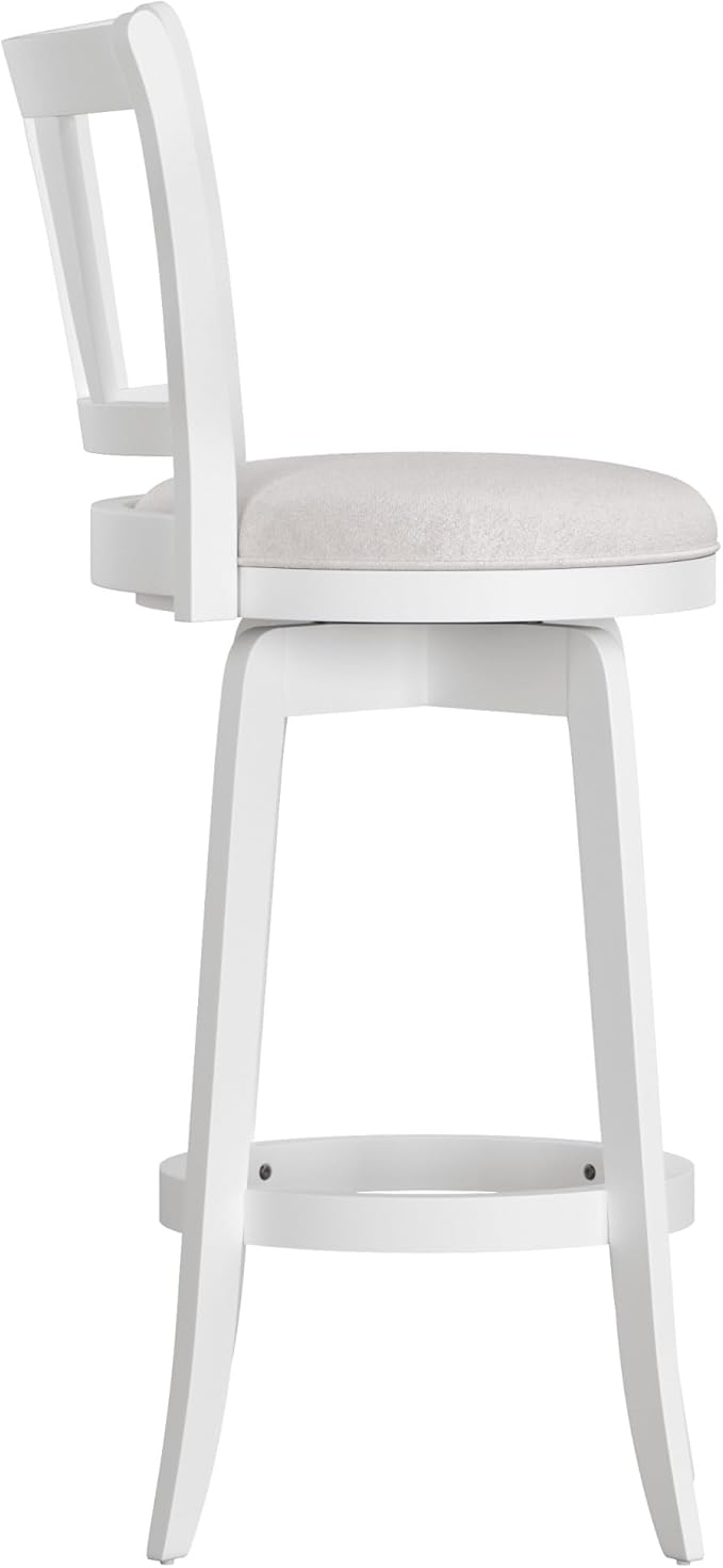HILLSDALE Presque ISLE Wood BAR Height Swivel Stool White