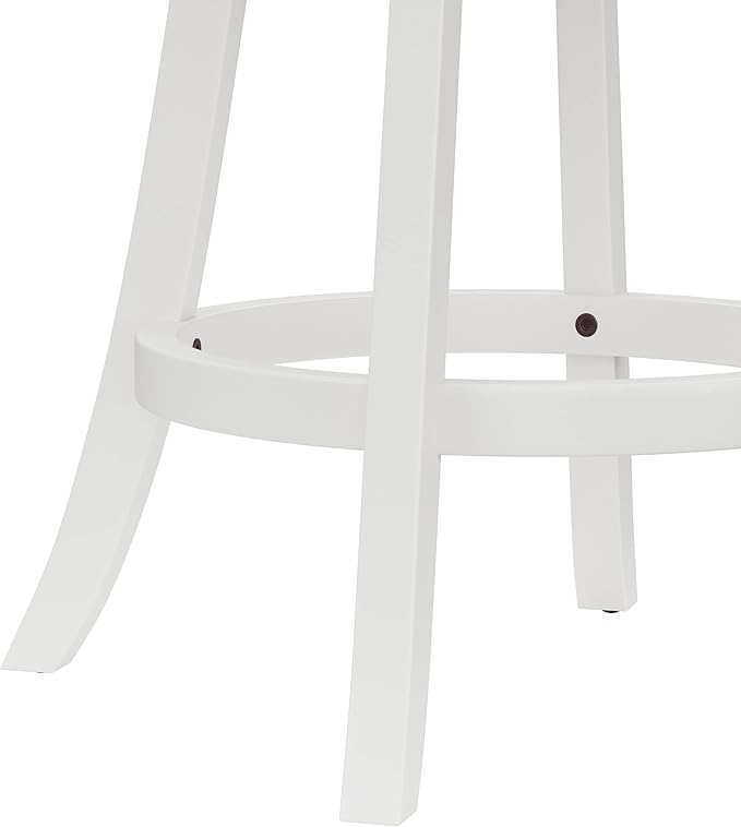 Hillsdale Fairfox Swivel Stool with Rectangular Lattice Back, Counter Height, White