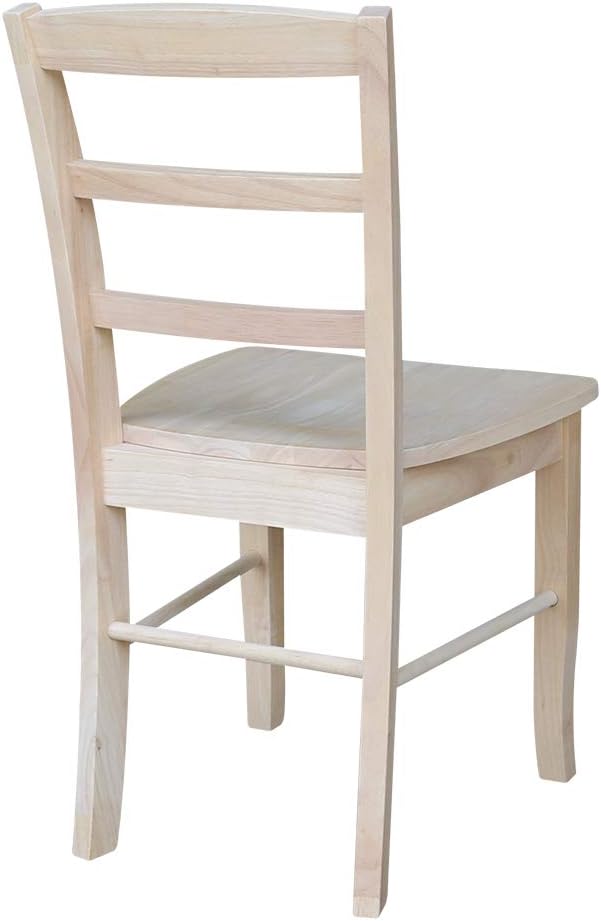 Set of Two Madrid Ladderback Dining Chairs, Unfinished