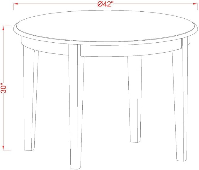 East West Furniture BOVA3-LWH-C 3 Piece Dining Room Furniture Set Contains a Round Dining Table and 2 Linen Fabric Upholstered Chairs, 42x42 Inch, Linen White