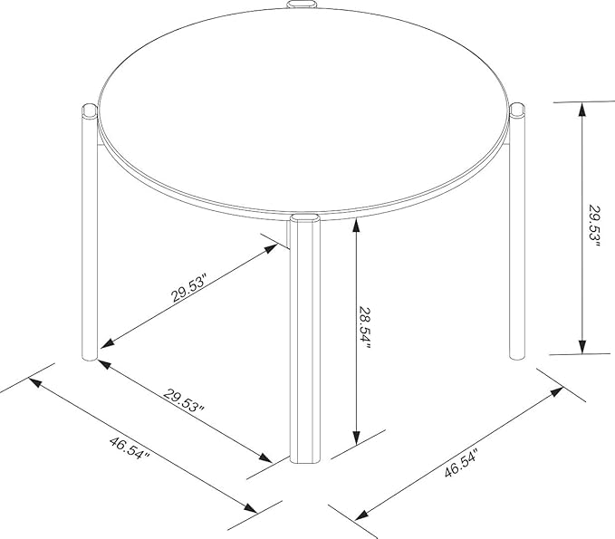 Manhattan Comfort Gales 46-Inch Mid Century Modern Round Dining Table for 2-4 Person, Minimalist Home Furniture with Solid Eucalyptus Wood Legs, Matte White