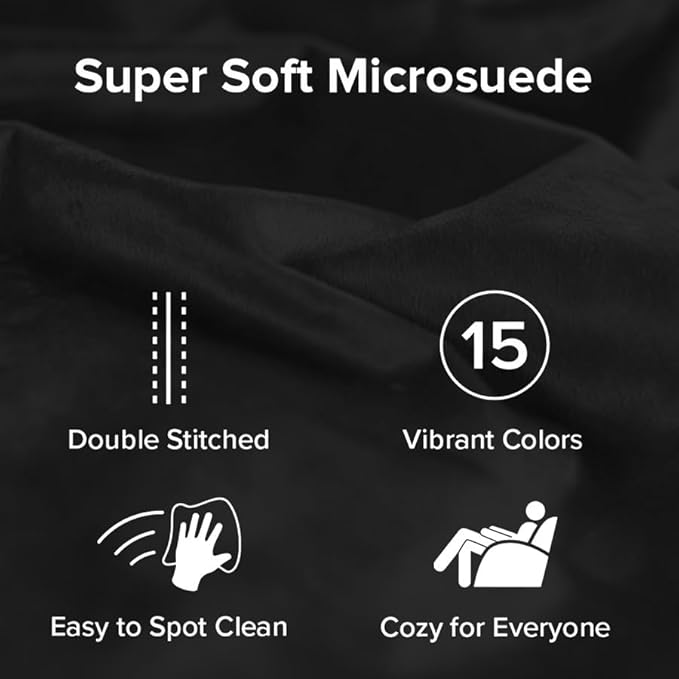 Sofa Sack Bean Bag Chair - Plush, Ultra Soft - Memory Foam Bean Bag Chair with Microsuede Cover - Stuffed Foam Filled Furniture and Accessories for Dorm Room 5 Feet - Black