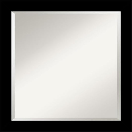 Amanti Art Black Bathroom Mirror for Over Sink, 24x24 Brushed Black Square Vanity Mirror, Medium Modern Contemporary Frame, Hangs Horizonally and Vertically, Bathroom Wall Decor, Beveled Edge