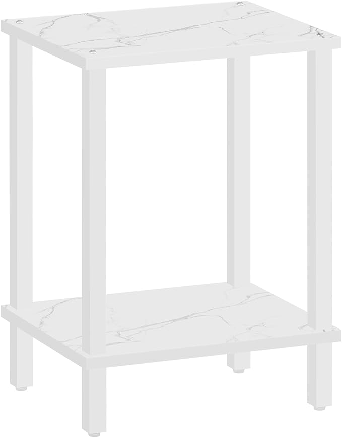 TUTOTAK End Table, Side Table, Nightstand, 2-Tier Storage Shelf, Sofa Side Table for Small Space, Living Room, Bed Room TB01BMW034