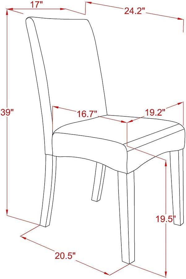 East West Furniture V626DR124-7 7 Piece Dining Set Consist of a Rectangle Dining Room Table with V-Legs and 6 Black Color Linen Fabric Upholstered Chairs, 36x60 Inch, Multi-Color