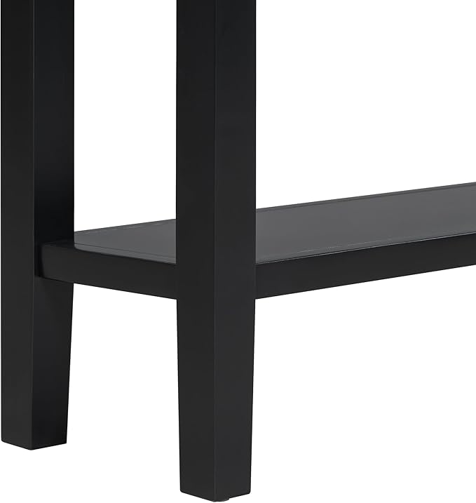Ball & Cast 60“ Contemporary 4 Drawers Console Table, Long Narrow Entryway-Table with Drawer & Shelf, Modern Storage Sofa Tables, Farmhouse Wood Couch-Tables for Entrance Hallway Living,Black