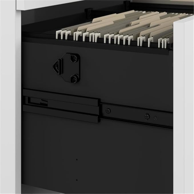 Bush Business Furniture Office in an Hour 2 Drawer Lateral File Cabinet in Pure White | Locking Storage for Letter, Legal, and A4-Size Documents
