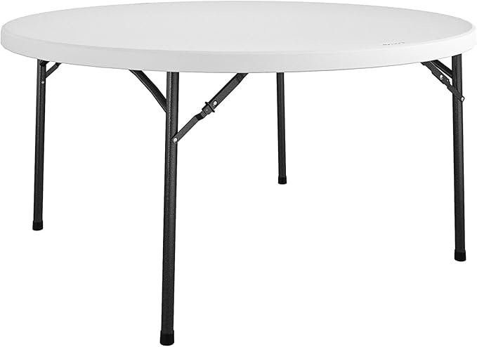 COSCO Commercial 5' (60") Round Blow Mold Table, White