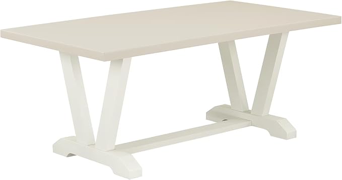 East West Furniture V027LA015-5 5 Piece Dining Room Table Set Includes a Rectangle Kitchen Table with V-Legs and 4 Baby Blue Linen Fabric Parson Dining Chairs, 40x72 Inch, Multi-Color