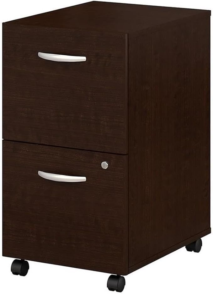 Bush Business Furniture Series C 2 Drawer Rolling File Cabinet in Mocha Cherry - Assembled, Mobile Document Storage for Home or Professional Office