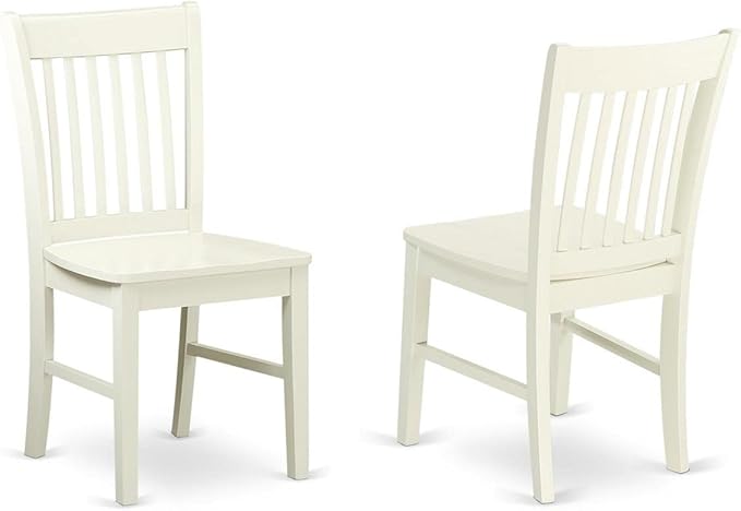 East West Furniture SHNO3-LWH-W 3 Piece Modern Dining Table Set Contains a Round Kitchen Table with Pedestal and 2 Dining Room Chairs, 42x42 Inch, Linen White