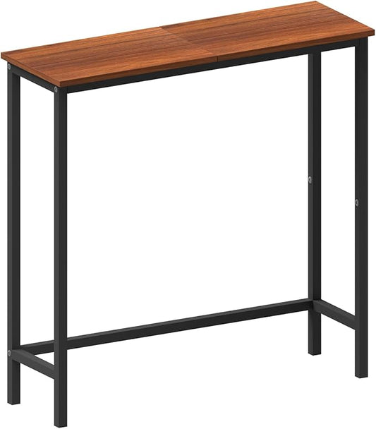 HollyHOME Narrow Console Table, 29.5" Slim Entryway Table, Sofa Stand, Hallway Shelf for Hallway, Bedroom, Living Room, Foyer, Canyon Walnut