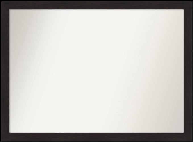 Amanti Art Brown Bathroom Mirror for Over Sink, 33x44 Furniture Espresso Rectangle Vanity Mirror, X-Large Casual Frame, Hangs Horizonally and Vertically, Bathroom Wall Decor, Non-Beveled Edge
