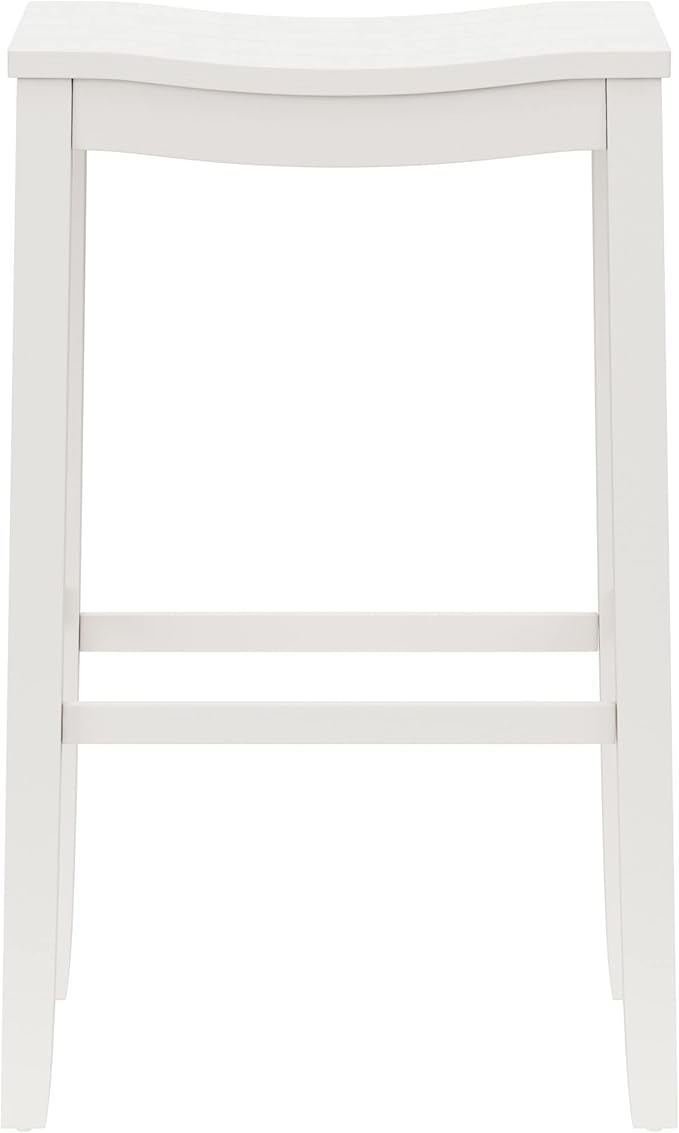 Hillsdale Furniture Fiddler Backless Saddle Bar Stool, White