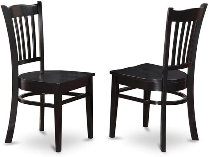 East West Furniture LGGR7-BLK-W 7 Piece Dining Room Table Set Consist of a Rectangle Kitchen Table with Butterfly Leaf and 6 Dining Chairs, 42x84 Inch, Black