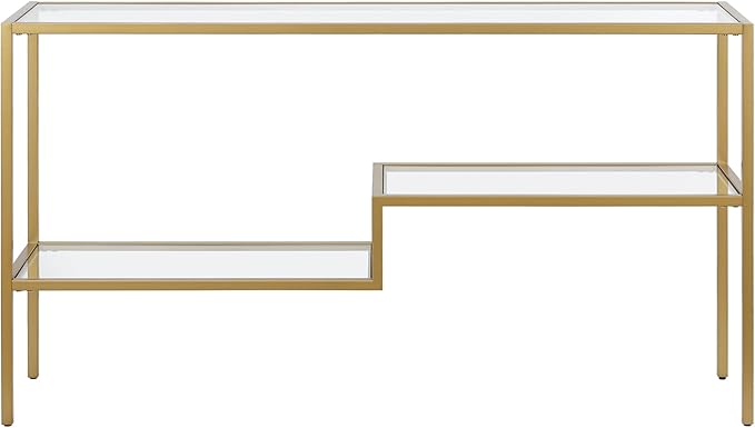 Henn&Hart 55" Wide Rectangular Console Table in Brass, Entryway Table, Accent Table for Living Room, Hallway