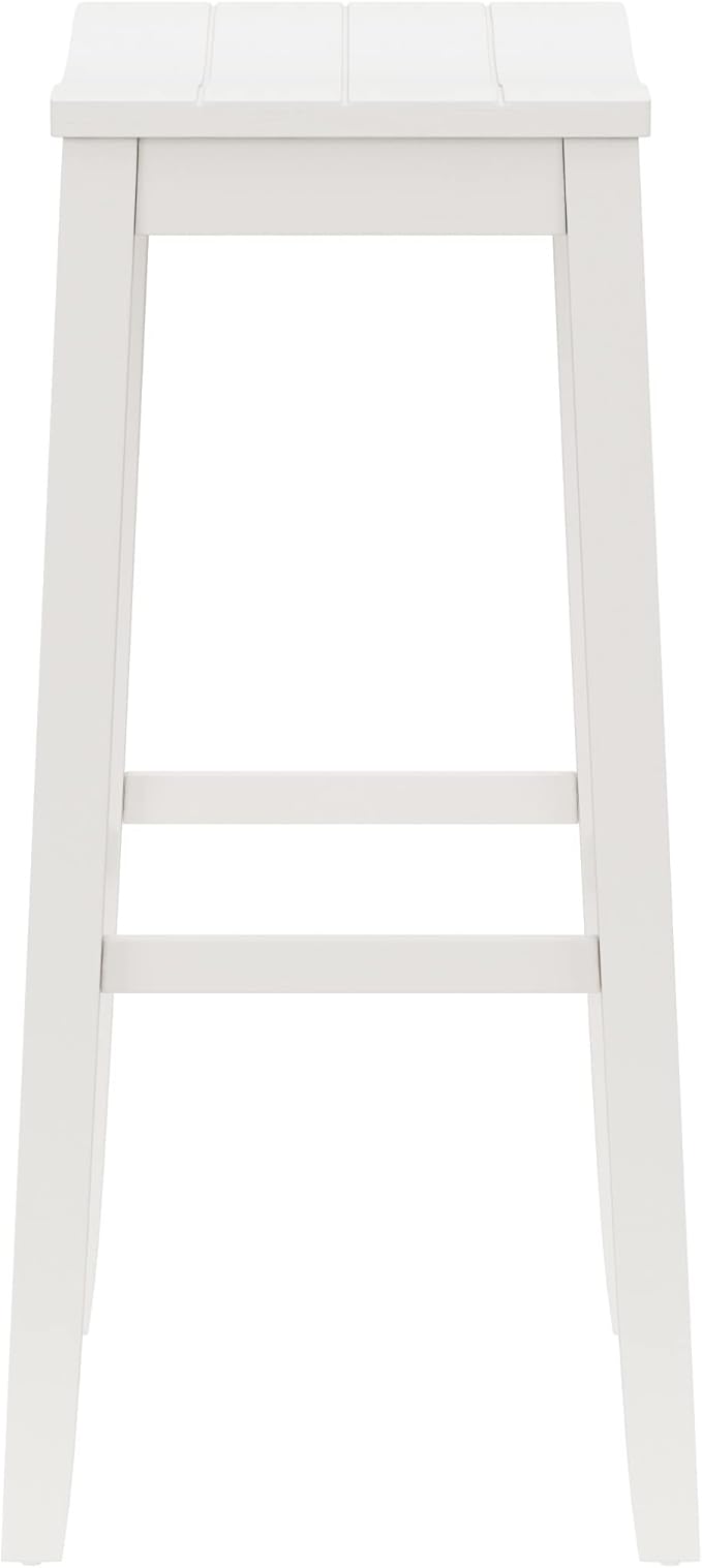 Hillsdale Furniture Fiddler Backless Saddle Bar Stool, White
