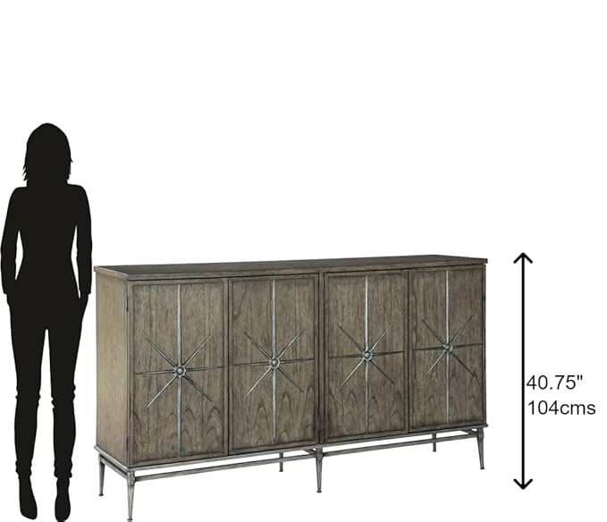 Hekman Accent Entertainment Center - Media Entertainment Cabinet, Solid Wood TV Stand, Media Console Cabinet with Power Pack Outlet, 4 Door and 2 Storage Shelves Each, Modern Living Room Furniture