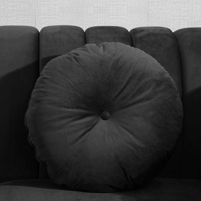 60" Loveseat Sofa, Microfiber Chesterfield Upholstered Sofas Love Seat, Couch Chair Sets with Style Button Tufted, Scroll Arms and Nailhead for Living Room, Office, Black
