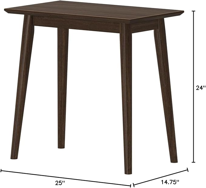 Plank+Beam Mid Century Modern Rectangular Side Table, End Table for Living Room, Wooden Bedside Table, Small End Table for Office Space, Walnut